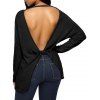 Dolman Sleeve Back Twisted Cut Out Tricots - Noir XL