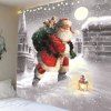 Tapisserie Murale à Motif Père Noël Marche Dans la Neige - coloré W91 INCH * L71 INCH