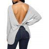 Dolman Sleeve Back Twisted Cut Out Tricots - Gris M