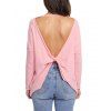 Dolman Sleeve Back Twisted Cut Out Tricots - Rose XL