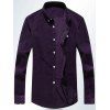 Chemise en velours côtelé boutonnière - Violet Foncé XL