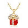 Collier pendentif strass - Rouge 