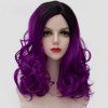 Lolita Fluffy Wavy synthétique Superbe Moyen Noir Violet Gradient Universal perruque pour les femmes - Noir et Violet 