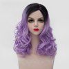 Vogue Bouffant Wavy Synthetic Lolita Medium Black Ombre Light Purple Women's Wig - BLACK/PURPLE 