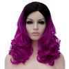 Shaggy Wavy Mode synthétique Noir Violet Gradient capless longue perruque universelle pour les femmes - Noir et Violet 