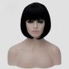 Charme Bob Style Naturel Noir court synthétique élégante perruque femmes - Noir 
