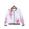 Veste de Baseball Florale à Fermeture Éclair - Blanc 2XL