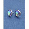 Round Tiny Mermaid Scales Stud Earrings - Pourpre 
