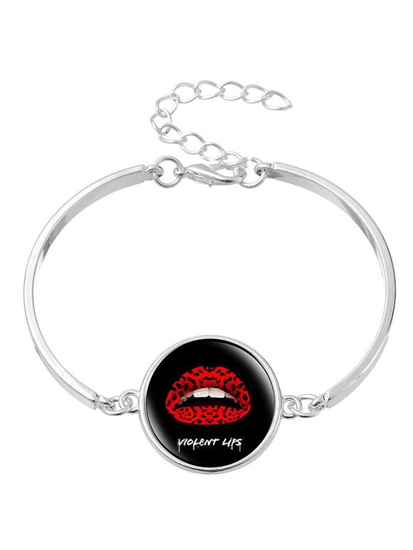 Bracelet Bracelet à lèvres rondes d'Halloween - Argent 