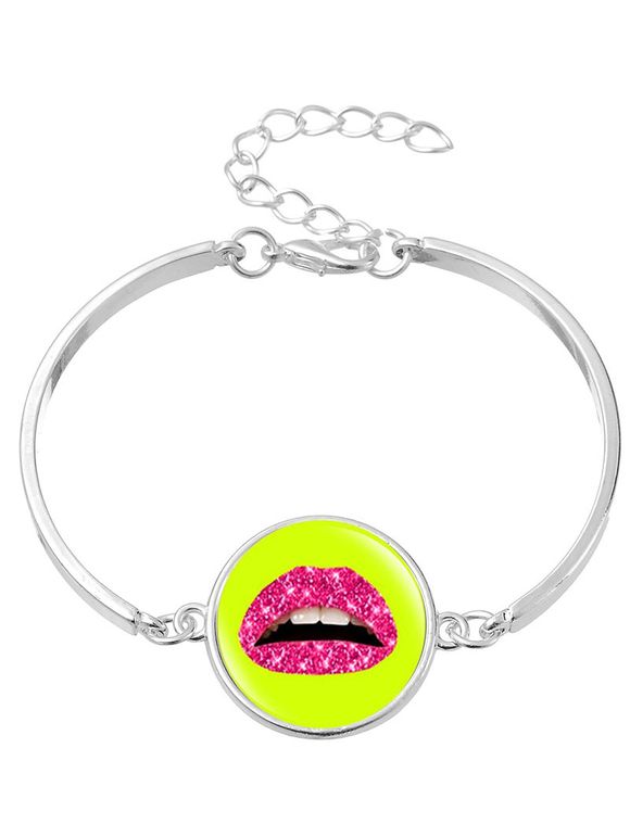 Bracelet à billes rondes à lèvres Halloween - Argent 