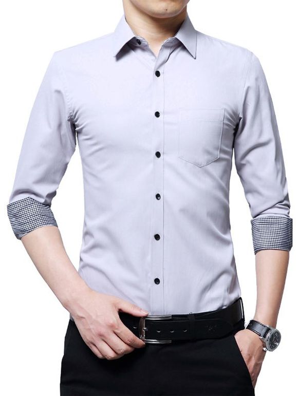 Chemise à bascule à manches longues - RAL9002 Gris Blanc XL