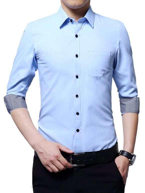 Chemise à bascule à manches longues - Azur XL