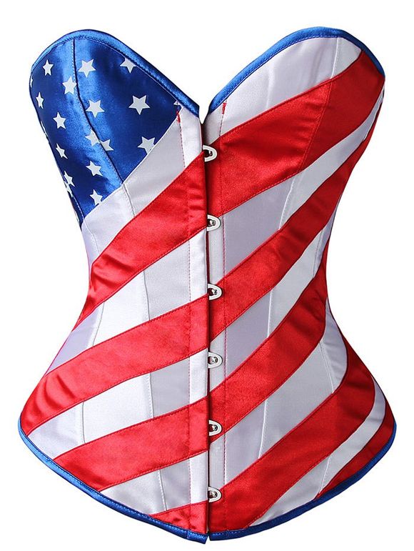 Haut de corset patriotique de drapeau américain - Rouge XL