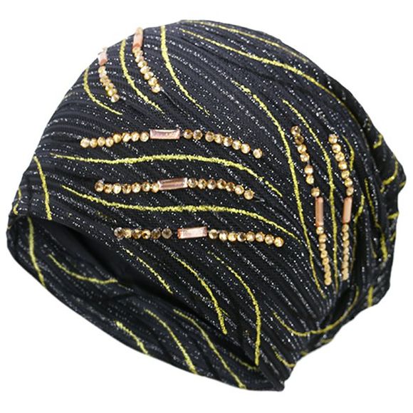 Bonnet Décoré Strass Wave Stripe Design - Noir 
