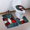 Ensemble de 3 Pièces pour Toilette et Salle de Bain Motif Bonhomme de Neige de Noël avec Manteau - multicolore 