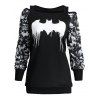 Bat Print Plus Size Halloween Sweatshirt - BLACK XL