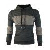 Sweat à Capuche Patch Poitrine Brodé en Velours Côtelé - Gris L