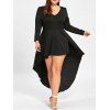 Robe Cocktail Grande Taille à Col en V - Noir 2XL