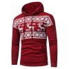 Sweatshirt à Capuche en Molleton Imprimé Neige et Renne - Rouge L