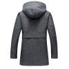 Zipper Up Wool Blend Hooded Coat -  