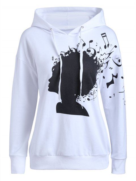 [LIMITED OFFER] 2019 Painting Music Note Hoodie In WHITE 2XL ...