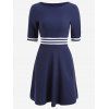 Stripe Skater Fit et Flare Dress - Bleu Violet 2XL