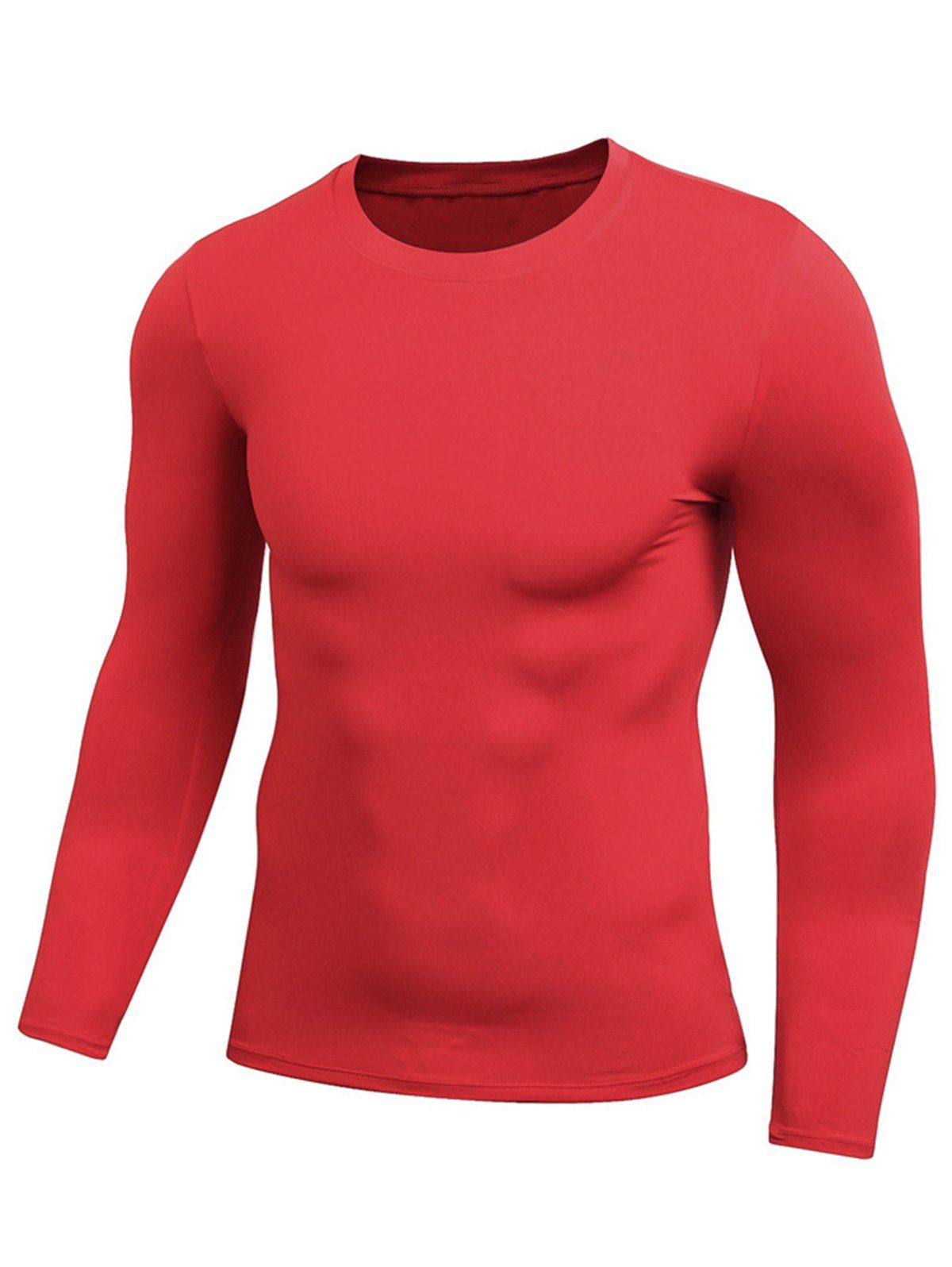 

Fitted Quick Dry Gym Long Sleeve T-shirt, Red