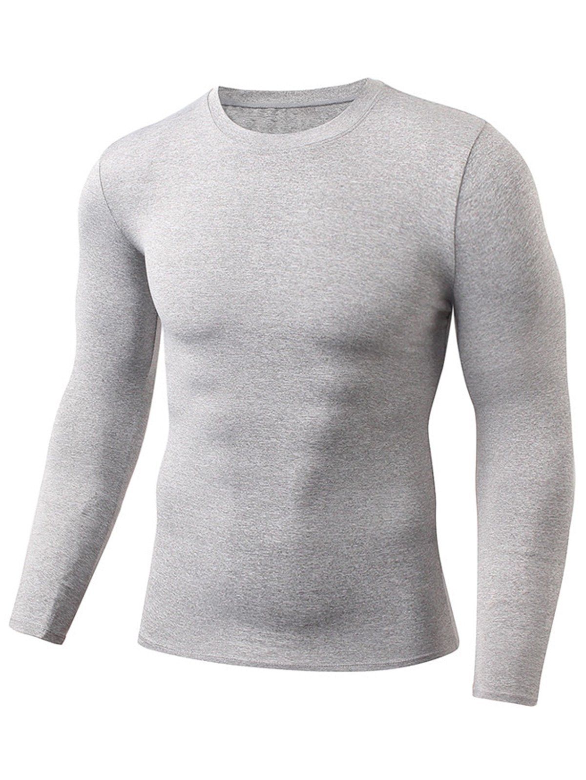 

Fitted Quick Dry Gym Long Sleeve T-shirt, Light gray