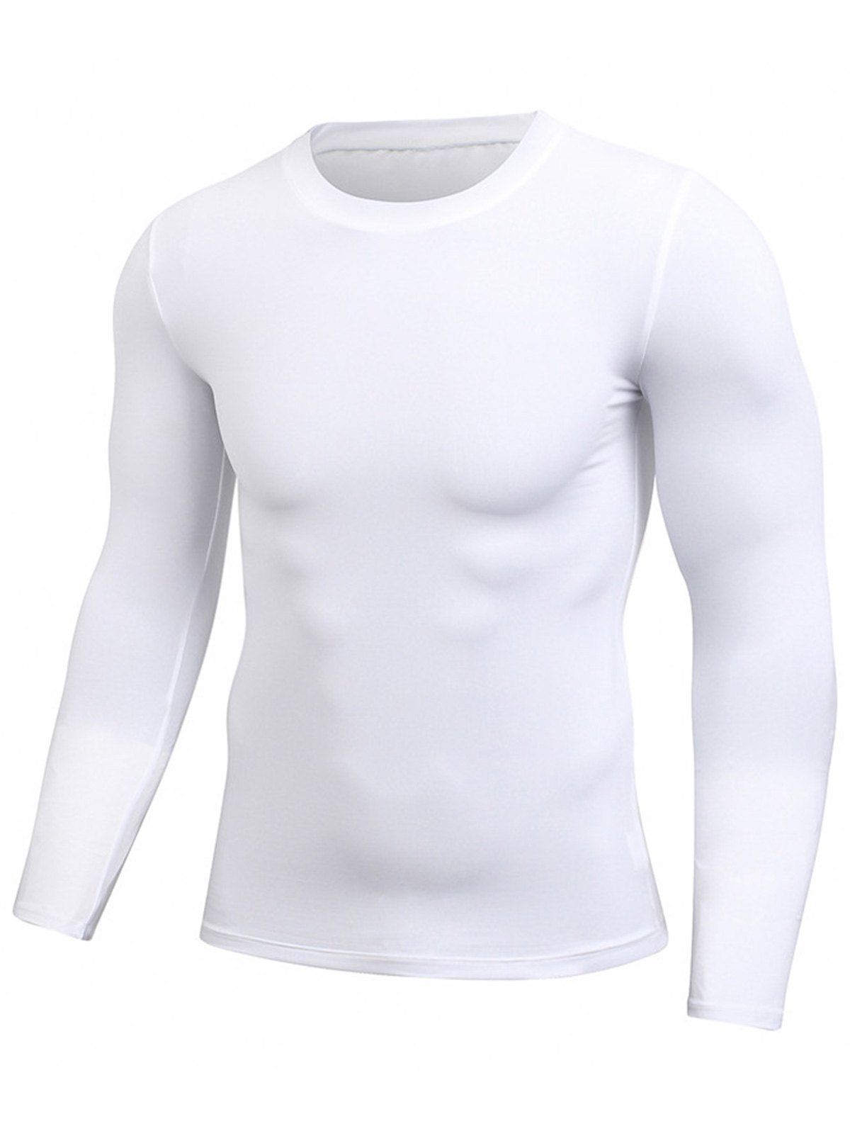 

Fitted Quick Dry Gym Long Sleeve T-shirt, White