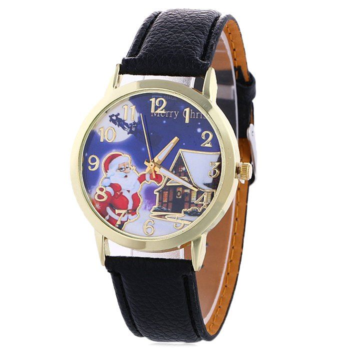 

Christmas Santa House Face Number Watch, Black