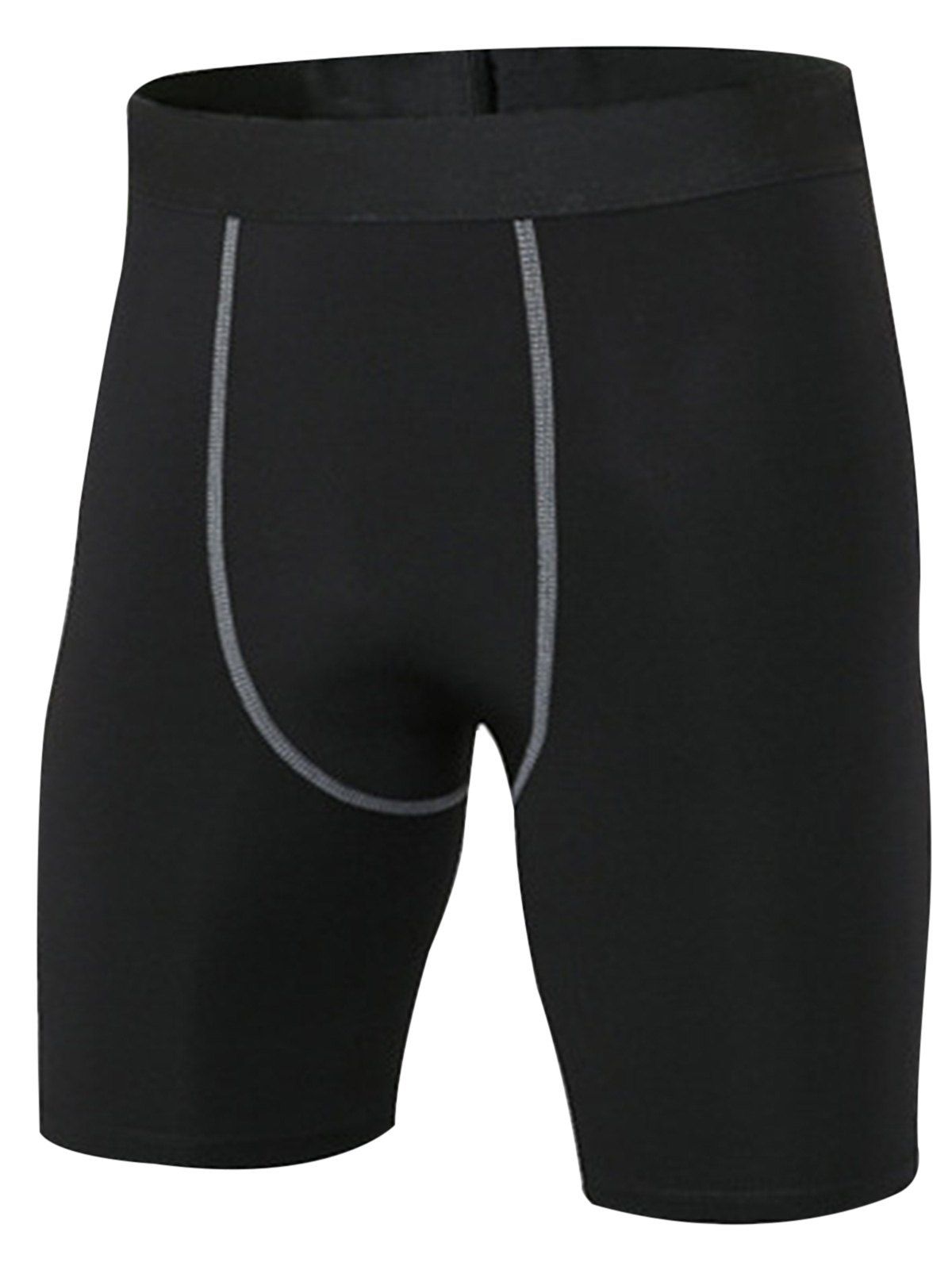 

Stretchy Fitted Quick Dry Fitness Jammer Shorts, Black