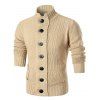 Cardigan Pull à Col Montant à Boutons - café XL