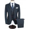 Slim-Fit Checkered Three-Piece Business Suit - Noir 2XL