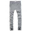 Pantalon de Survêtement à Jambes Droites Design Rayures sur le Côté - Gris Clair 2XL