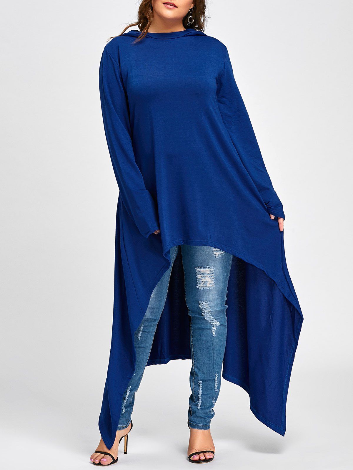DressLily.com: Photo Gallery - Plus Size Maxi High Low Hooded Top