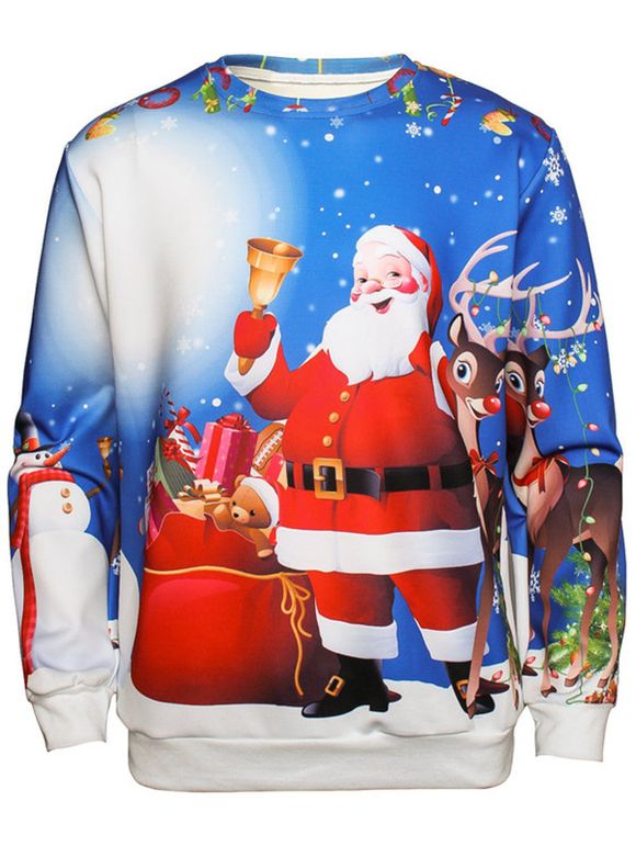 Pullover Sweatshirt Motif Père Noël - multicolore 3XL