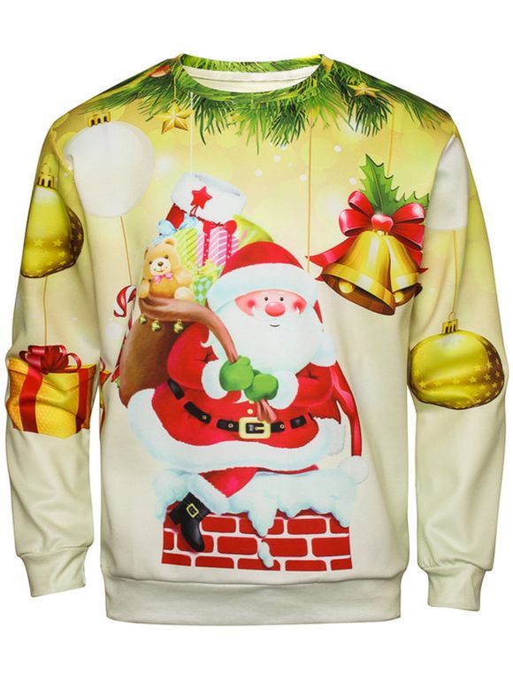 Santa Christmas Print Sweatshirt - multicolore 3XL