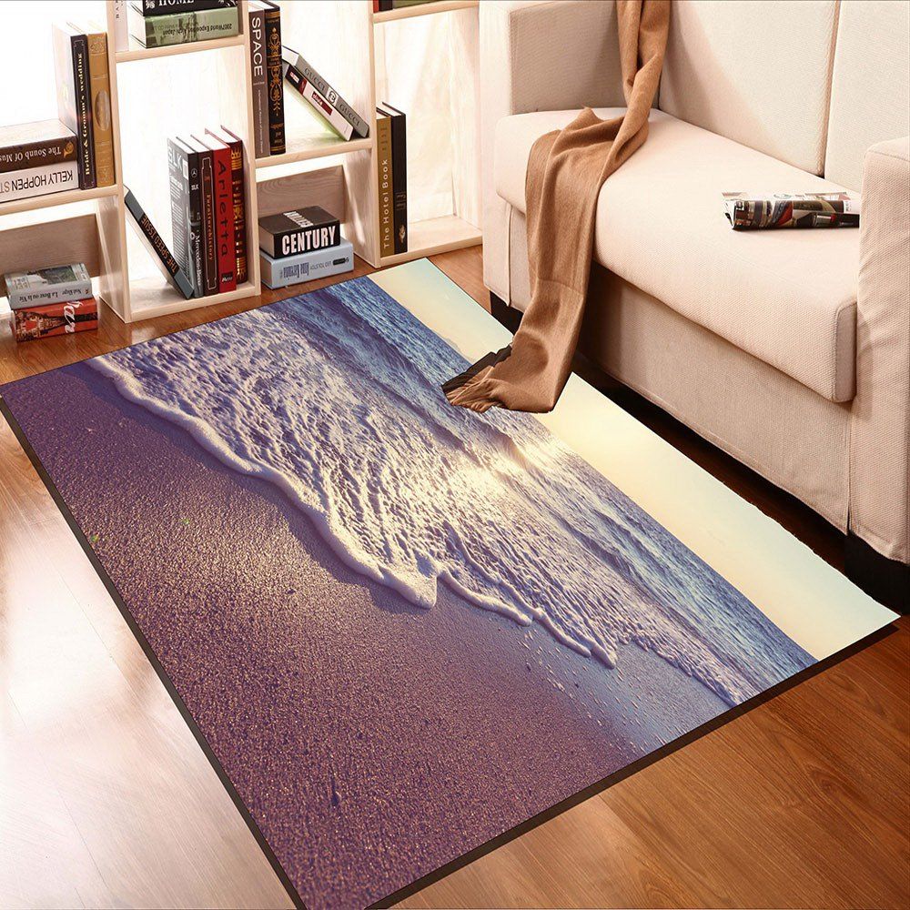 

Beach Sea Waves Sunset Decorative Multipurpose Wall Sticker, Purple