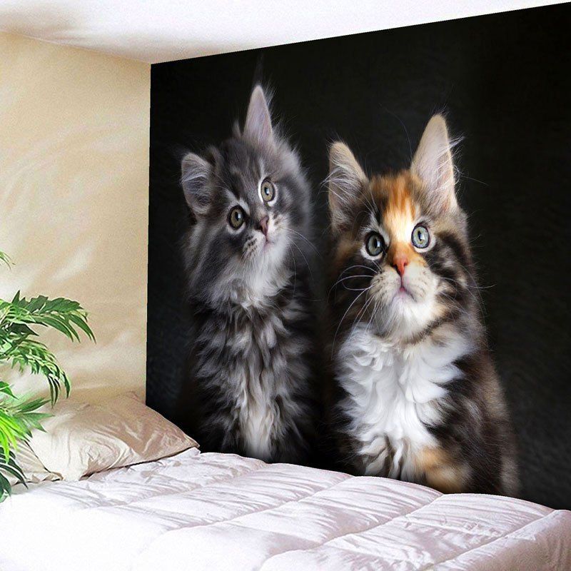 

Bedroom Decor Cat Pattern Wall Tapestry, Black