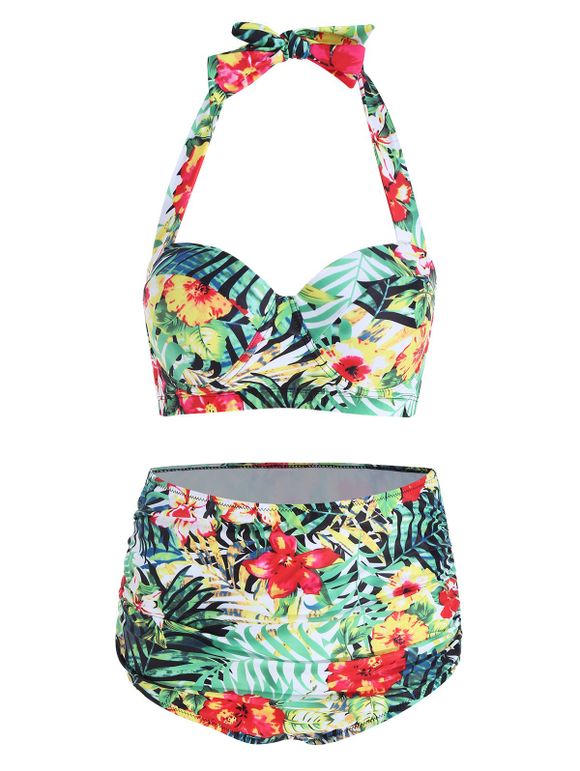 Ensemble Bikini Motif Fleurs Tropicales Grande-Taille - multicolore XL