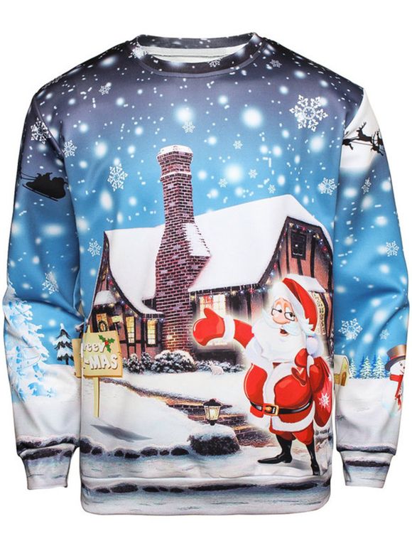 Sweat-shirt Imprimé Maison et Père Noël - multicolore XL