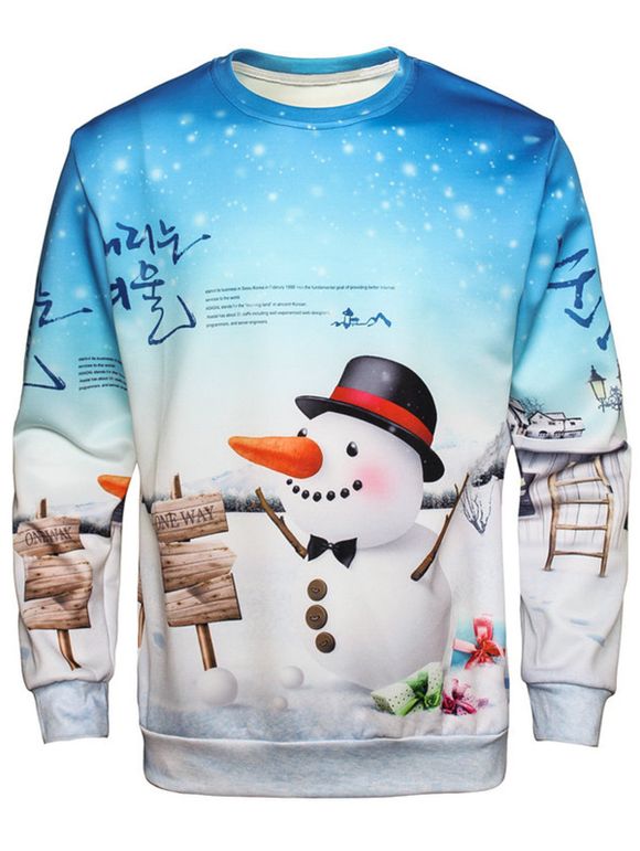 Sweatshirt De Bonhomme De Neige De Noël - multicolore 2XL