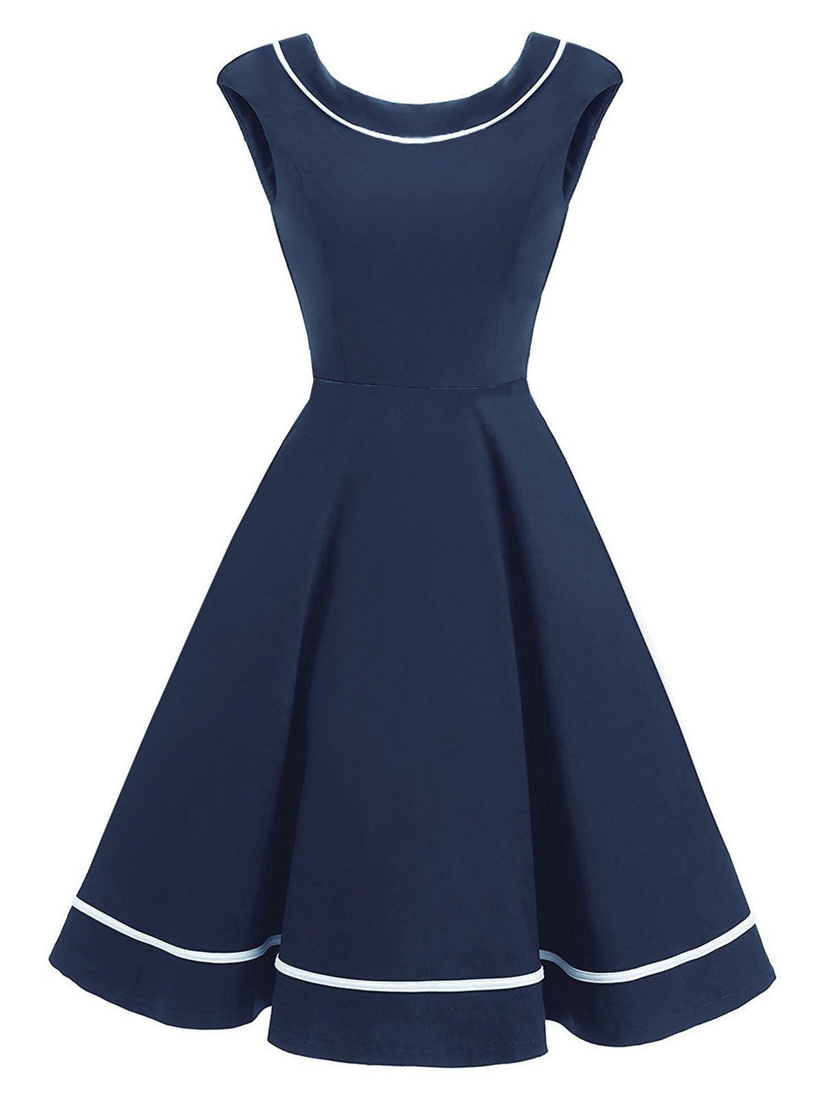[17% OFF] 2021 Vintage Sleeveless Pinup Swing Dress In DEEP BLUE ...