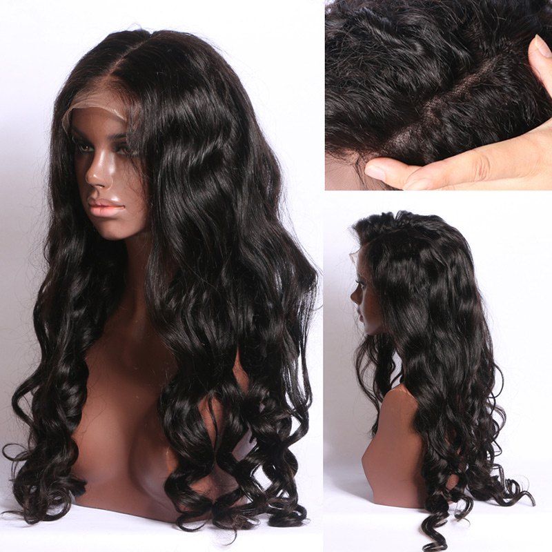 

Long Free Part Bouffant Body Wave Synthetic Lace Front Wig, Black