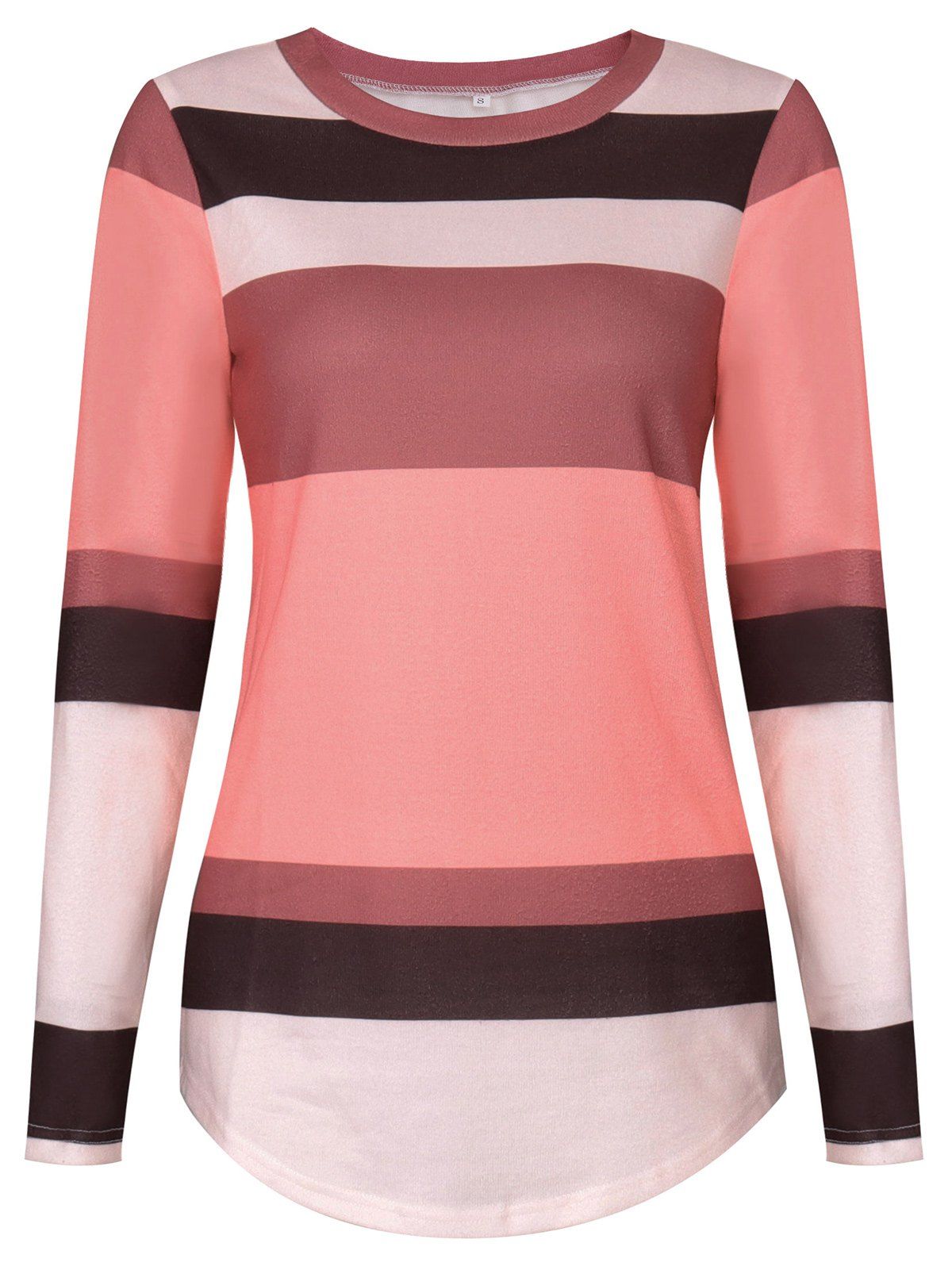 

Sequine Patch Color Block Long Sleeve Tee, Papaya
