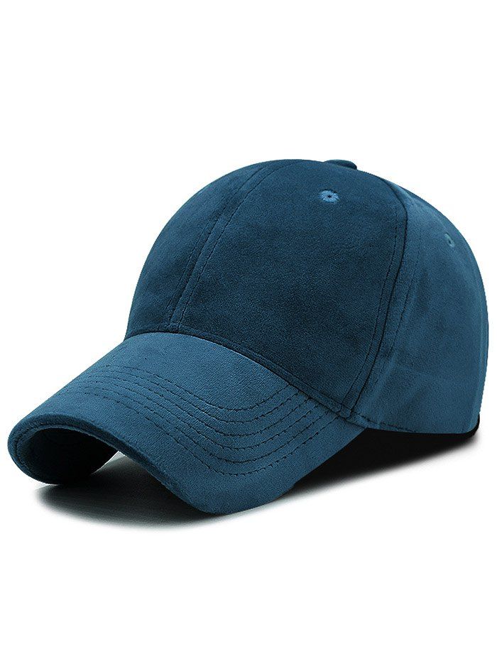 

Plain Faux Suede Design Baseball Hat, Ink blue
