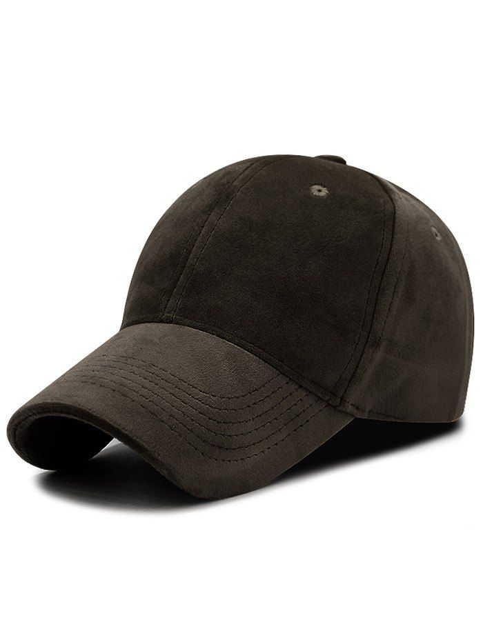 

Plain Faux Suede Design Baseball Hat, Espresso