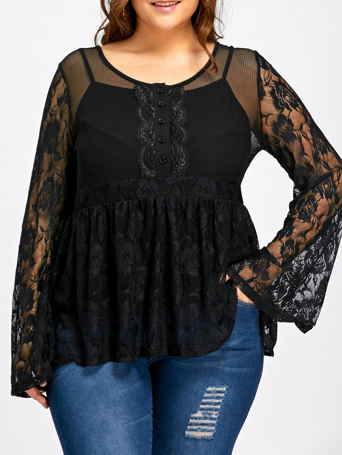 bell sleeve lace top