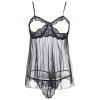 2018 Cupless Plus Size Mesh Babydoll BLACK XL In Plus Size Lingerie ...