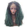 Longue partie gratuite Fluffy Afro Deep Curly Synthetic Lace Front Wig - multicolore 